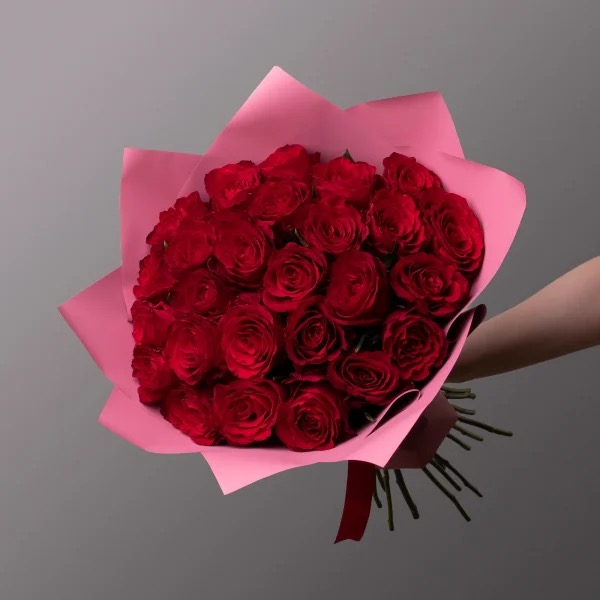 Букет "25 роз Кения" красный